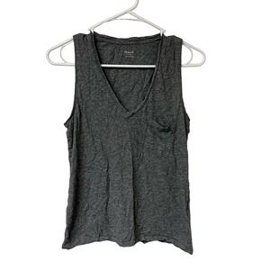 Madewell 100% Cotton‎ V-Neck Tank Top Gray Size XS